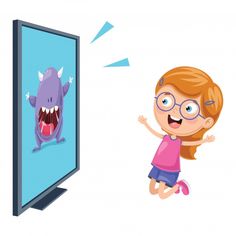 Ilustración del niño viendo la televisió... | Premium Vector #Freepik #vector #ninos #redes-sociales #chica #personajes Kids Playing Football, Kindergarten Decorations, Japanese Kids, Eid Stickers, Tv Cartoon, Brush Teeth Kids, Kids Background, School Posters