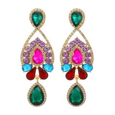 Luxury design color crystal multi gem twist drop formal statement earrings in vintage styling. Available in four different colors. Details Item Type: Fashion Earrings Metal Type: Zinc Alloy Material: Acrylic,Rhinestone Size: 8.5*3.0cm Back Finding: Push Back Multicolor Crystal Chandelier Earrings, Multicolor Crystal Chandelier Drop Earrings, Elegant Multicolor Jeweled Crystal Earrings, Multicolor Teardrop Earrings For Party, Glamorous Multicolor Jeweled Crystal Earrings, Elegant Multicolor Crystal Earrings, Jewelry Making Business, Vintage Styling, Crystal Dangle Earrings