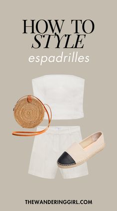 Save this pin for 15+ classy espadrille outfit ideas for summer and spring! If you want to wear platform espadrille outfits, black espadrilles outfits, wedge espadrilles outfits, outfits with espadrilles sandals, or white wedge espadrilles outfits, you'll love these ideas. Tap to learn how to style espadrille outfits now! Bright Blazer, 15 Outfits