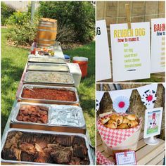 an assortment of food on display at a party