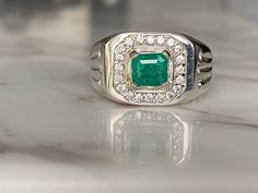 Colombian emerald men ring, Silver 925, Real natural emerald, Size 10 Gem 1 Carats We only sell genuine natural emeralds directly from the Colombian mines of Chivor, Muzo, and Coscuez. The emerald mines of Chivor, Muzo, and Coscuez provide the best quality emeralds in the world because of their characteristics of color and clarity. The rarest and most expensive emeralds in the world have been discovered in these mines. Luxury Silver Emerald Ring For Men, Colombian Men, Emerald Ring Silver, Men Ring Silver, Colombian Emerald Ring, Smaragd Ring, Emerald Style, Colombian Emeralds, Men Ring