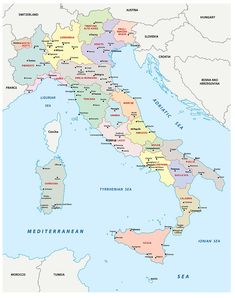 a map of italy with all the major cities