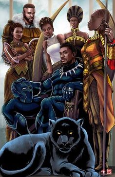 the black panther and his family are depicted in this cartoon