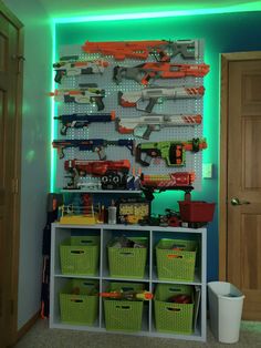 Lego And Nerf Storage, Gaming Room Kids Boys, Room Ideas For 10 Year Boy, Videogame Room Ideas, 6 Year Boy Bedroom Ideas, Boys Room 8-10, Bedroom Ideas For 10 Year Boy, 6 Year Boy Room Ideas, Kids Gaming Bedroom Ideas Boys