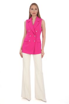 Elevate your formal attire with our Pearl Button Slim Fit Vest Pants Suit, designed to make a statement at any event. This elegant ensemble features a slim fit vest adorned with pearl buttons, complemented by tailored pants for a polished look. Perfect for business meetings, weddings, or special occasions, it combines sophistication with comfort. Crafted from high-quality materials, our suit set ensures a sleek silhouette and durability. The pearl buttons add a touch of luxury, enhancing its app Elegant Party Vest With Buttons, Chic Party Suit With Double-breasted Button Fastening, Chic Party Suit With Double-breasted Button, Chic Formal Pantsuit With Button Closure, Elegant Fitted Pantsuit With Button Closure, Elegant Fitted Pants With Double Button Closure, Elegant Tailored Vest For Party, Elegant Double-breasted Pantsuit, Elegant Party Suit With Double Button Closure