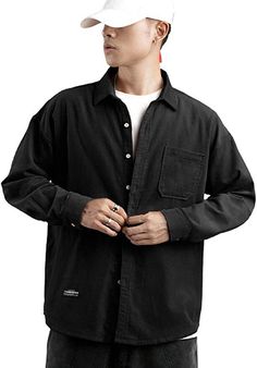 Black Collared Shirt Outfit, Collared Shirt Outfit Men, Collared Shirt Outfits, Black Collared Shirt, Shirt Outfit Men, Black Button, Grey Blue, Blue And Black, Black Outfit