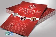 Flyers Template, Christmas Flyer Template, Holiday Party Themes, Concert Flyer, Christmas Concert, Christmas Flyer, White Christmas Trees, Template Word, Printing Business Cards