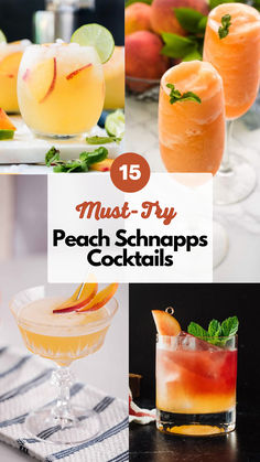 Peach Schnapps Cocktails Cocktail Recipes With Peach Schnapps, Drinks Made With Peach Schnapps, Peach Snapps Cocktails, Vodka Peach Schnapps Drinks, Peach Cobbler Drink, Cocktail Recipes Fruity, Peach Schnapps Shots, Peach Punch Alcoholic, Peach Snaps Cocktails