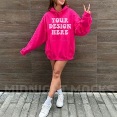 Casual Customizable Hoodie Sweatshirt, Casual Long Sleeve Hoodie With Custom Print, Customizable Casual Hoodie For Fall, Customizable Casual Winter Hoodie, Winter Casual Customizable Hoodie, Customizable Relaxed Fit Long Sleeve Hoodie, Casual Customizable Hooded Hoodie, Pink Casual Sweatshirt With Custom Print, Oversized Pink Hooded Hoodie