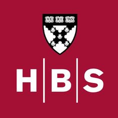 the hbs logo on a red background