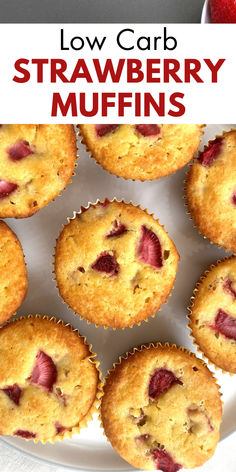 strawberry muffins with golden brown tops