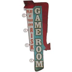 a sign that says game room on it