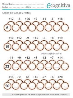 a page with numbers and circles in spanish for children to learn how to use them