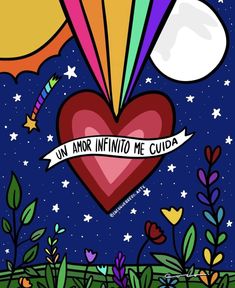 an image of a heart with the words un amor intito me cuda on it