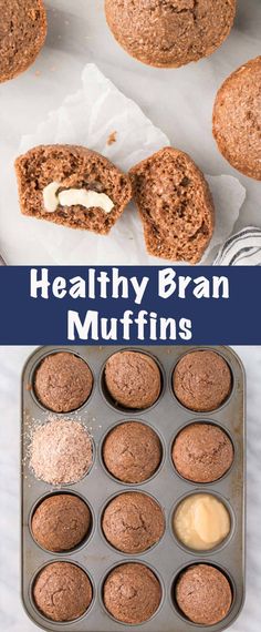 healthy bran muffins in a muffin tin