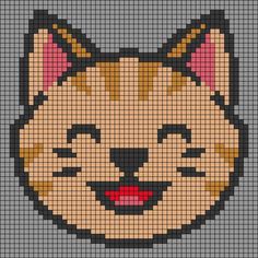 a cross stitch pattern with a cat's face