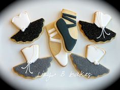 decorated cookies in the shape of ballet shoes