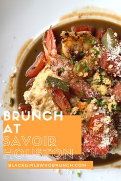 the brunch at savor houston is served with mashed potatoes and vegetables