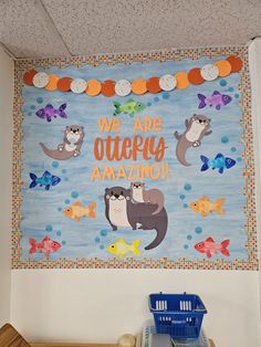 there is a sign that says we are otters and other animals on the wall