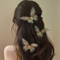 Romantic Butterfly Hair Clip Hairpin · KOSMUI · Online Store Powered by Storenvy Boho Hair Pins, Fairy Hair, Handmade Hair Clip, Rhinestone Hair Pin, Vintage Hair Accessories, Butterfly Hair Clip, Pearl Hair Pins, Princess Hairstyles, Pearl Hair Clip