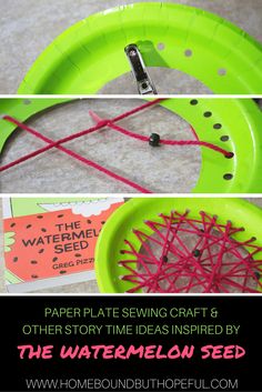 paper plate sewing craft and other story time ideas inspired by the watermelon seed