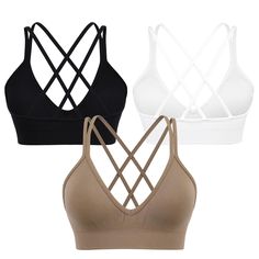 PRICES MAY VARY. V Neck Design: Sharp neckline cut, trimming the body line. Confidently and generously show off your beautiful figure, making you the fashion center of attention. Criss cross Back: Sports bra with a sexy back strap, cute spaghetti straps for added beauty while providing extra back support, allowing for a full range of freedom of movement. Removable Padding: Seamless sports bra with removable pads add shape and provide excellent support for the breast. The foam pad always retains Seamless Strappy Sports Bra, Stretch Camisole Sports Bra For Gym, High Stretch Seamless Cross Back Sports Bra, Stretch Cross Back Bra With Crisscross Straps, Stretch Bra With Crisscross And Cross Back Straps, Seamless Stretch Cross Back Bra, Stretch Bra With Crisscross Straps And Cross Back, Seamless Stretch Cross-back Bra, Solid Color Seamless Strappy Sports Bra