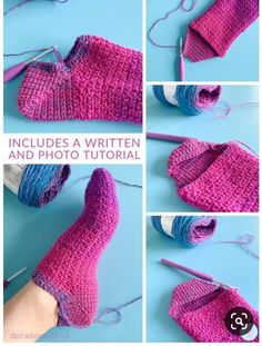 instructions to crochet a short row sock heel with yarn and photo stitchs