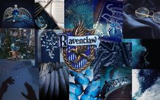 a collage of images with the words ravenclaw on them