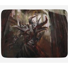 a computer mouse pad with an image of a demon