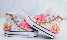 Cute High-top Sneakers For Birthday, Cute High-top Sneakers As Gift, Casual High-top Sneakers For Birthday, Donut Shoes, Donut Dress, Overalls Boys, Tutu Dress Costumes, Bling Converse, Shoes And Socks