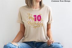 It's My 10th Birthday Shirt, Birthday Party Girl Shirt,Cute teenage birthday, Hello Ten Shirt For Birthday Party, 10th Birthday Girl Shirt - How To Order ----- 1-) Please, check and review all the photos. 2-) Choose your t-shirt size and color. *We use more than one brand product. Different styles of shirts may have different shades of same color choice due to different manufacturer brands. *For this reason, we recommend you to match shirts from the same styles if you want precisely matching colors (ex. Unisex, V-necks, Toddler, etc.). 3-) Click add to cart. You can go back to add more shirts. 4-)Click "Proceed to check out". 5-)When you check out, you can add a note to seller for any request. ----- Unisex Shirts ----- * Unisex t shirt fits like a well-loved favorite, featuring a crew neck 10th Birthday Girl, 10th Birthday Shirt, Teenage Birthday, Birthday Party Girl, Birthday Girl Shirt, Party Girl, Matching Colors, Girl Shirt, Shirt Fits