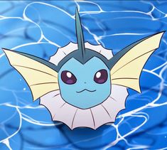 an animated pokemon character floating in the water