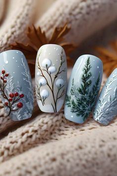 Stay cozy this fall with these stunning winter wonderland press-on nails featuring snowy fall inspiration. #WinterWonderland #CozySnowyFall #PressOnNails Plaid And Sweater Nails, Snowy Winter Nails, Winter Animal Nails, Winter Flower Nails, White Snow Nails, Nails 2025 Winter, Winter Snow Nails, Polar Bear Nails, Nail Ideas January