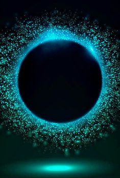 an image of a black hole in the sky with blue light coming out from it