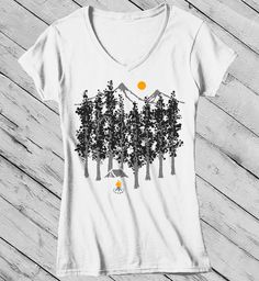 Women's Camping T Shirt Hipster Shirts Forest Nature Shirt Woods TShirt Camping Tee Hipster TShirt For me, there is something so peaceful about camping, especially some place remote where you're truly alone to reflect. This hipster tshirt features a forest scene with a lone tent and campfire. Perfect for your next adventure. If you're going out into the wild for some time to reflect on your own, these hipster shirts are perfect for you! Made of soft ring spun cotton and includes a cotton muslin Outdoor Relaxed Fit Top With Front Print, Summer Outdoor Screen Print Tops, Relaxed Fit Screen Print Tops For Outdoor Activities, Outdoor Graphic Tee With Screen Print, Relaxed Fit Screen Print T-shirt For Camping, Summer Camping Tops With Screen Print, Summer Hiking T-shirt With Screen Print, White Summer T-shirt For Adventure, White Graphic Print Top For Outdoor