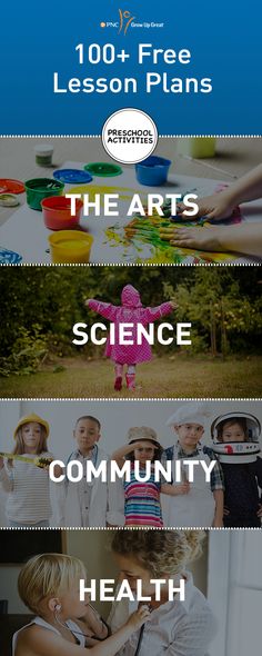 the art's science community health and lesson plan is shown in this graphic style