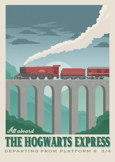 Harry Potter Travel Poster, Hogwarts Painting, Charlie Weasley, Poster Harry Potter, Harry Potter Wall Art, Harry Potter Travel, The Hogwarts Express, Harry Potter Wall, Harry Potter Set