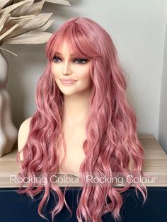 * FEATURE * 1️⃣ .100% heat-resistant fibre made of high-quality synthetic hair. soft and elastic cap.adjustable pull straps are easy to use and achieve comfortable wear. 2️⃣. The wig has a high quality "skin top" that gives the wig a natural, realistic look 3️⃣ .Adjustable and breathable rose net, which can fit different head sizes. 4️⃣.Wigs have different colors and can be used in different occasion(party、daily、cosplay).                                           CARE INSTRUCTIONS 🎉Heat-resista Realistic Pink Wig, Curly Wig With Bangs, Bangs Wig, Long Curly Wig, Detangler Spray, Wide Tooth Comb, Wig With Bangs, Curly Wig, Long Wigs