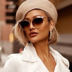 New With Box And Case. Gradient Lenses. Cat Eye. Gold Titanium Hardware Dita Sunglasses, Micah Gianneli, Parisian Chic Style, Grey Sunglasses, Elegant Makeup, Parisian Chic, Luxury Sunglasses, Gold Sunglasses, White Beige