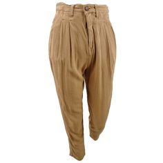 New With Original Tags Style: Casual Pants, Size Type: Regular, ,, 80% Viscose/20% Linen, Machine Wash, Inseam:, 24 Trendy Tapered Bottoms For Spring, Trendy Tapered Leg Beige Bottoms, Trendy Beige Tapered Leg Bottoms, Chic Baggy Tapered Leg Harem Pants, Chic Tapered Leg Harem Pants For Fall, Summer High-waisted Tapered Bottoms, Spring Tapered Bottoms With Belt Loops, Tapered Summer Bottoms With Belt Loops, Spring Tapered Trousers