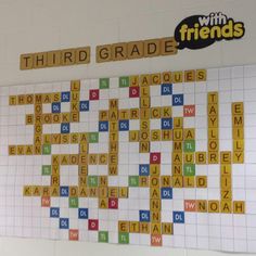 a scrabble board with words that spell out the word'third grade '