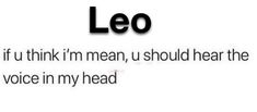 the words leo written in black and white on a white background with an image of a person's head