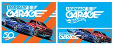 three different colored cars are shown in this ad for the company's 50th anniversary car show