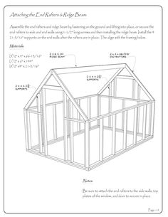 the diagram shows how to build a chicken coop with measurements and instructions for each section