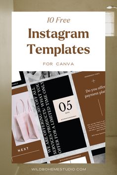 the front cover of an instagramm template for canva