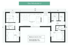 the floor plan for an apartment with two separate rooms and one living room on each side