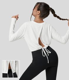 Athleta Tops Long Sleeve, Back Cut Out Sweater, Pants Pocket, Leg Work, Bleach Wash, Flare Leggings, Sports Top, Free Hair, Work Pants