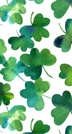 watercolor shamrocks on a white background