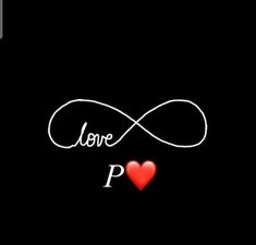 the word love is written in cursive writing on a black background with a red heart