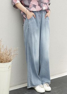 Women's pants elastic waist tie Tencel denim pants fat legs pantsMaterials used:silk cotton blendedMeasurement:Size M length 98cm / 38.22"Waist elastic from 66 / 25.74to 90/ 35.1Hip 102cm / 39.78"Leg Cir 60cm / 23.4"Inseam 29cm / 11.31"Pants Cuff 50cm / 19.5"Size L length 99cm / 38.61"Waist elastic from 66 / 25.74 to 90/ 35.1Hip 104cm / 40.56"Leg Cir 62cm / 24.18"Inseam 30cm / 11.7"Pants Cuff 52cm / 20.28"Size XL length 100cm / 39"Waist elastic from 68 / 26.52to 98/ 38.22Hip 106cm / 41.34"Leg Ci Baggy Full-length Jeans With Elastic Waistband, Baggy Mid-rise Bottoms With Elastic Waistband, Full Length Jeans With Elastic Waistband For Summer, Baggy Wide Leg Jeans With Elastic Waistband, Summer Jeans With Elastic Waistband, Baggy Wide-leg Jeans With Elastic Waistband, Non-stretch Light Wash Tapered Leg Pants, Baggy Jeans With Elastic Waistband, Casual High-waist Pull-on Jeans